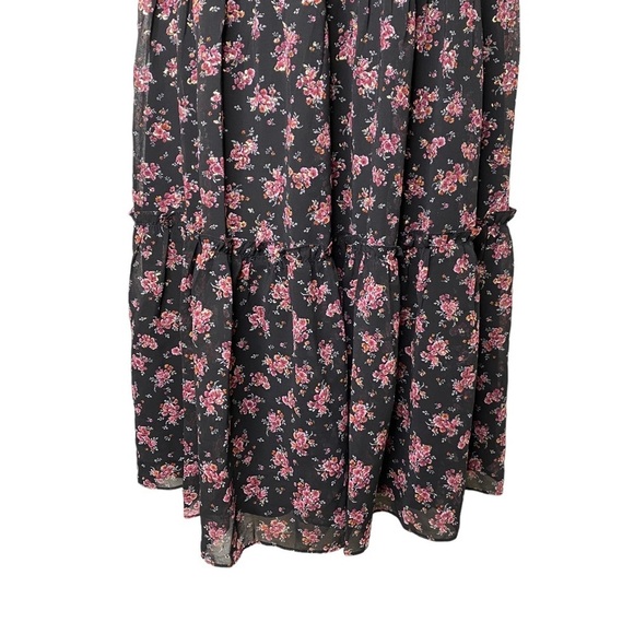 1. STATE | NWT Long Sleeve Midi Dress in Gold Foil Floral Chiffon Size 2/S - Picture 5 of 9